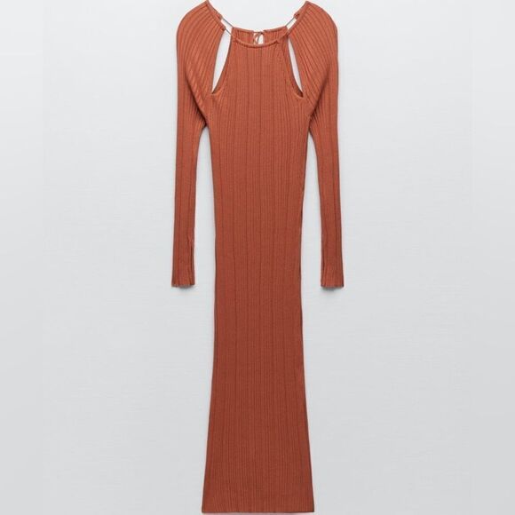 Zara Knit Cut Out Dress New - Picture 9 of 9
